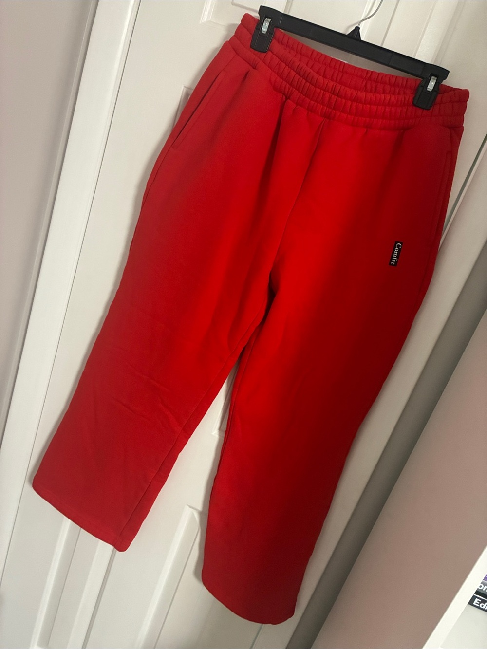 Comfrt Red Sweatpants with Elastic Waistband